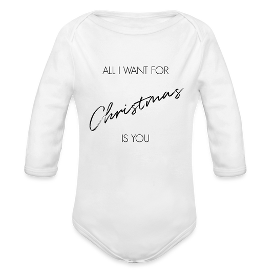 All I Want For Christmas - Langarm Body - Weiß