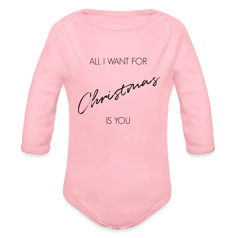 All I Want For Christmas - Langarm Body - Hellrosa