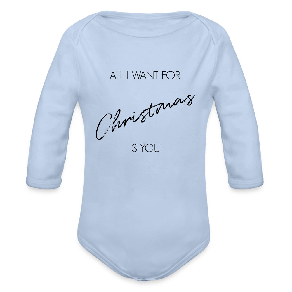 All I Want For Christmas - Langarm Body - Sky